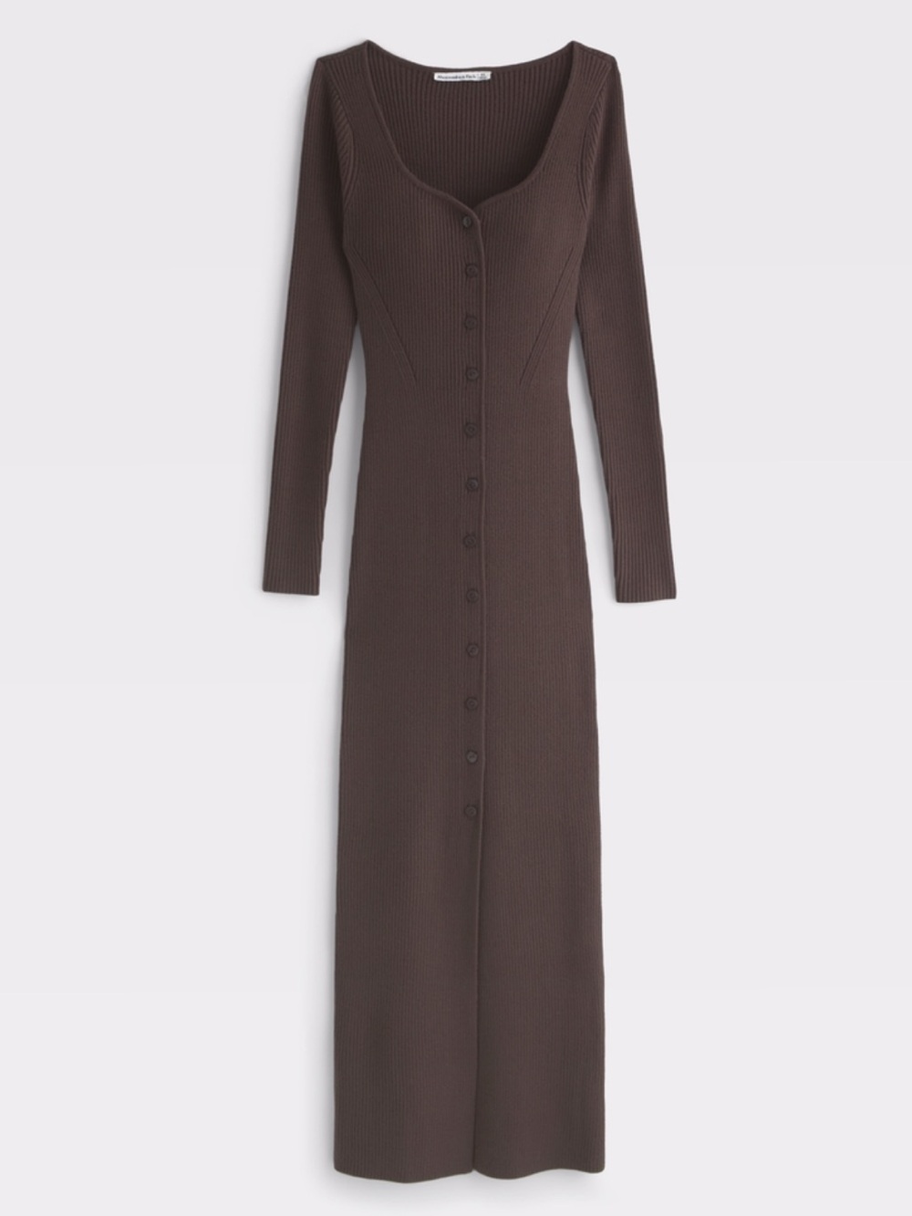 Abercrombie & Fitch Long-Sleeve Button-Through Maxi Sweater Dress